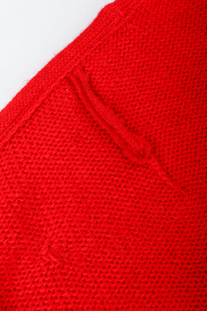 Recess Vintage Valentino Red And Black Sweater Knit Cape, backside of scar repair