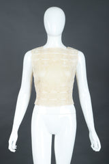 Vintage Valentino Embroidered Overlay Shell Top Front at Recess LA