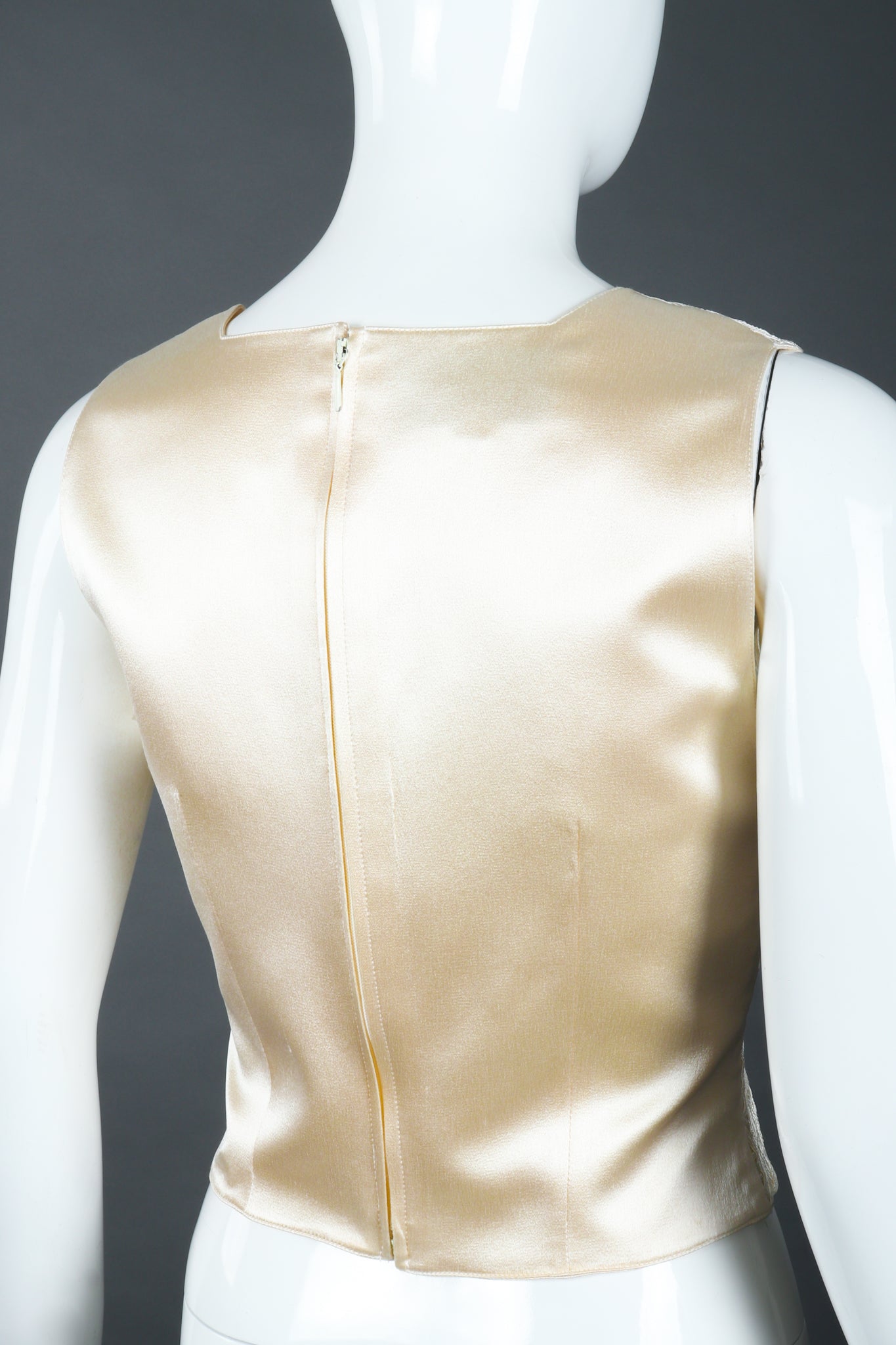 Vintage Valentino Embroidered Overlay Shell Top Back at Recess LA