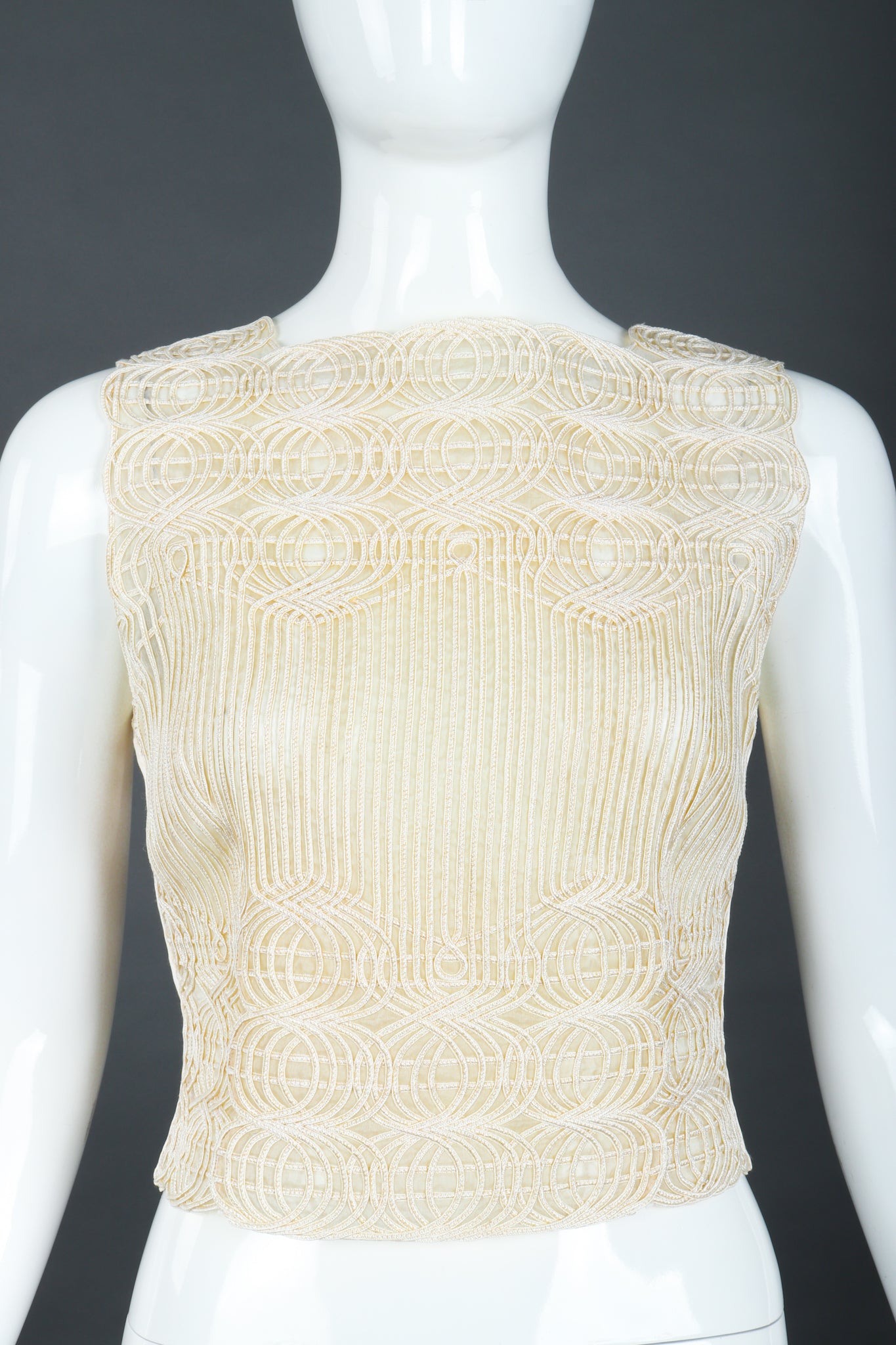 Vintage Valentino Embroidered Overlay Shell Top Bodice at Recess LA