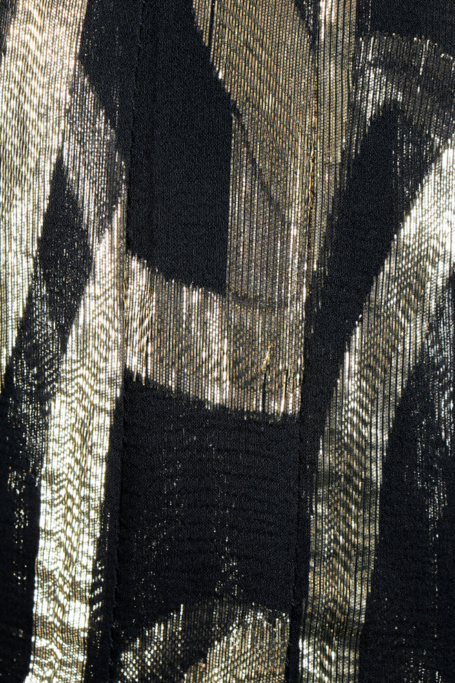 Vintage Valentino for Valentino Night Gold Lamé Ruffle Dress Fabric at Recess
