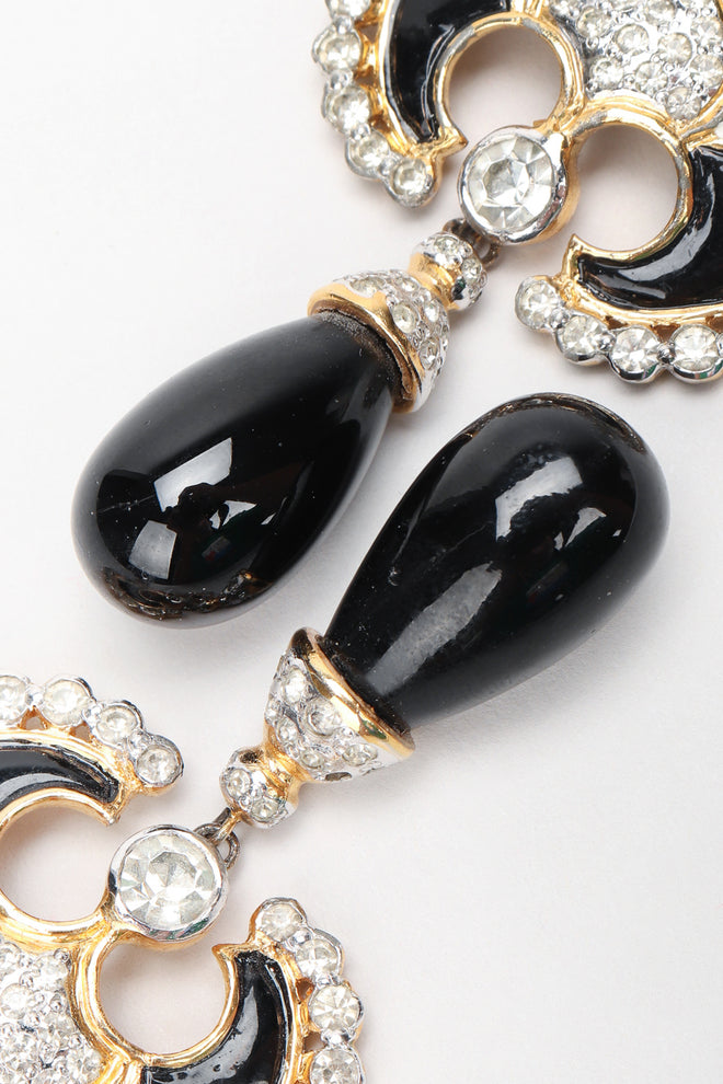 Recess Los Angeles Designer Consignment Resale Recycled Vintage Valentino Ace Of Spades Enamel Drop Earrings