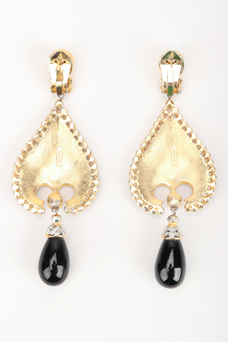 Recess Los Angeles Designer Consignment Resale Recycled Vintage Valentino Ace Of Spades Enamel Drop Earrings