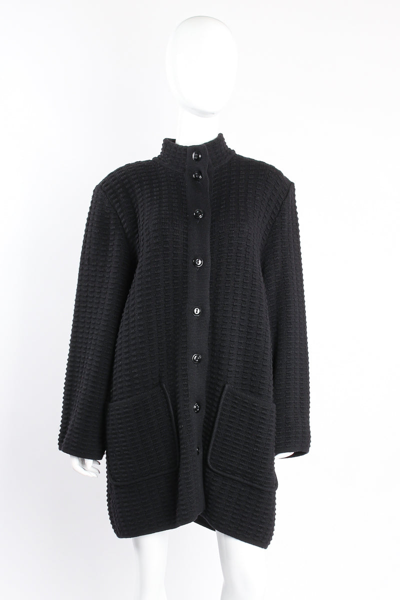 Vintage Valentino Waffle Knit Sweater Coat on mannequin front at Recess Los Angeles