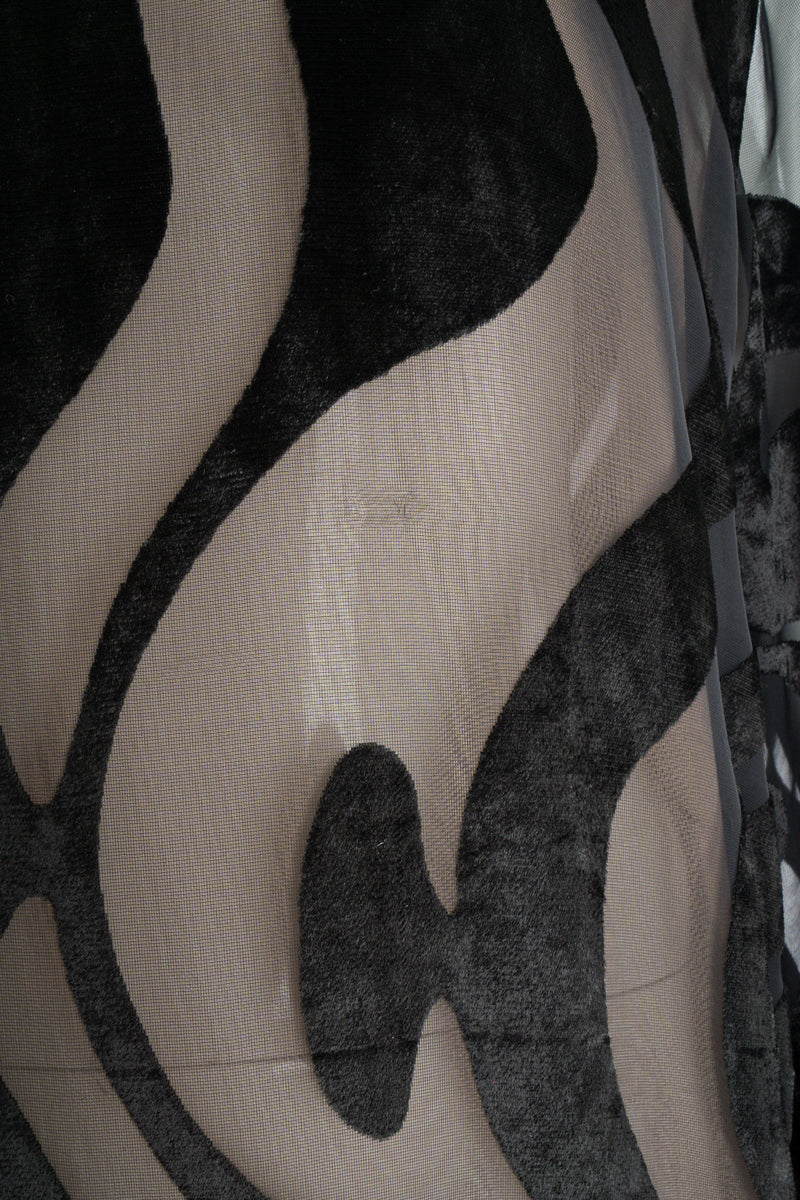 Vintage Valentino Sheer Silk Velvet Burnout Caftan Dress w/ Ostrich on Mannequin snag at Recess LA