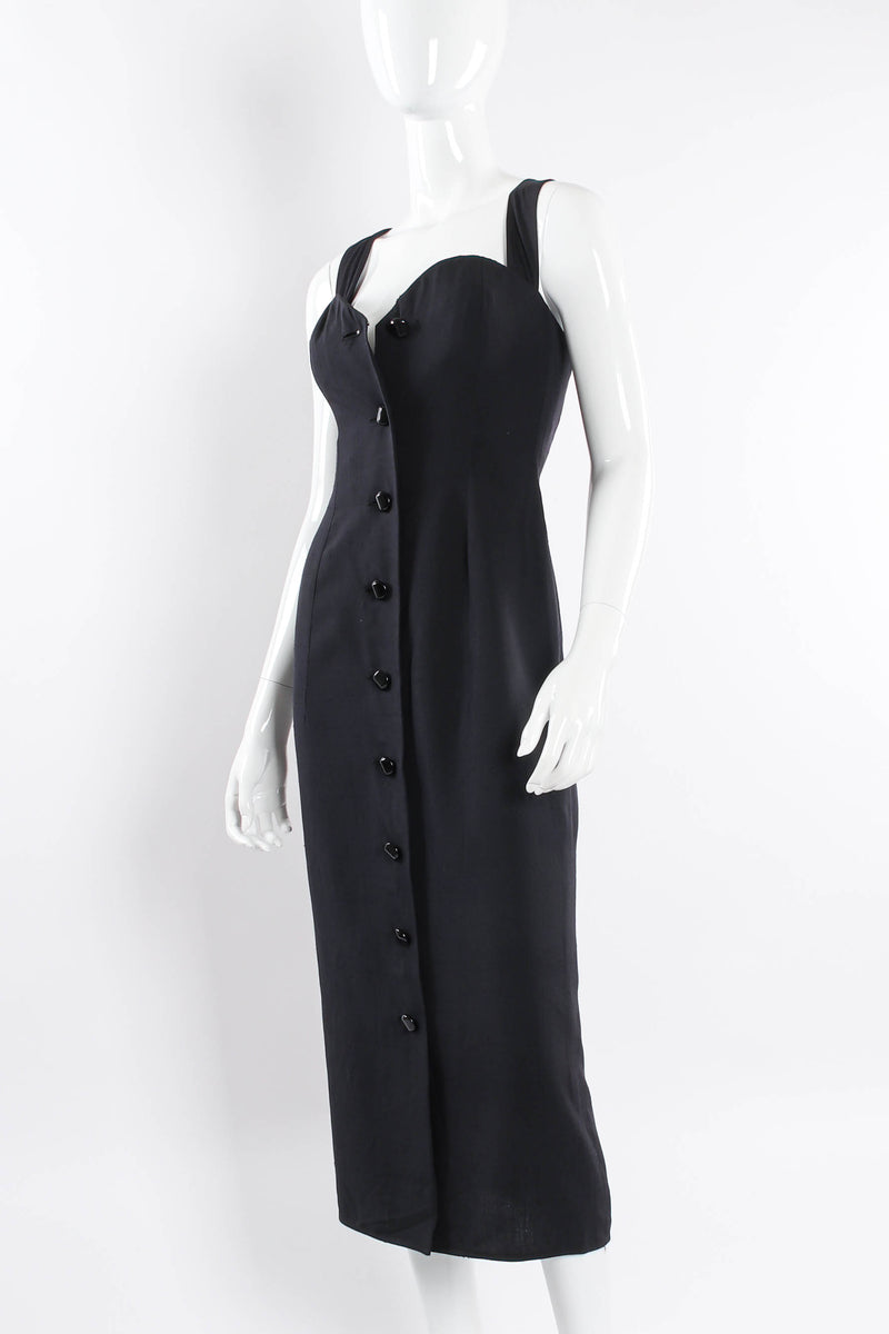 Vintage Valentino Linen Sweetheart Bustier Midi Dress Recess Vintage Valentino Linen Sweetheart Bustier Midi Dress Recess