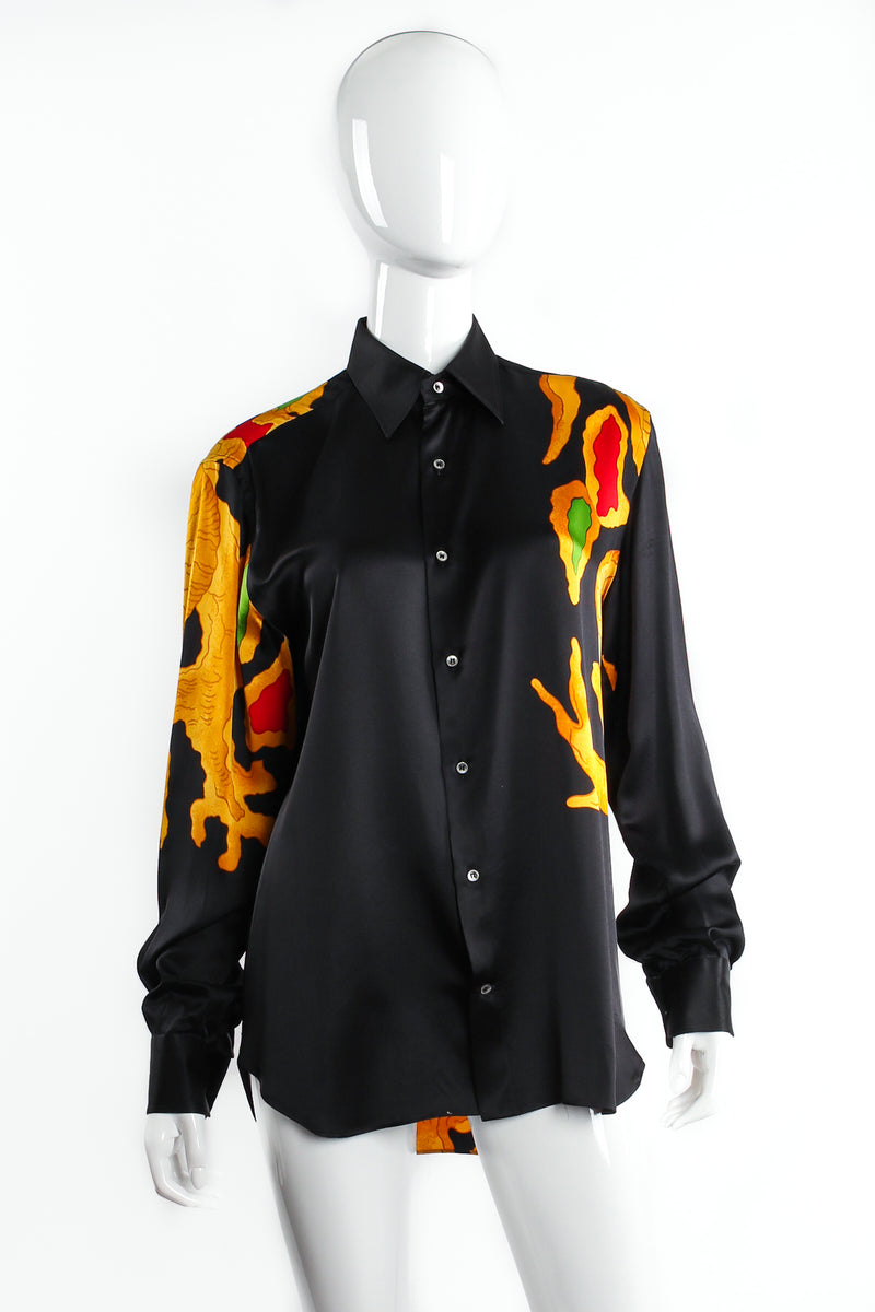 Valentino Garavani floral-print silk shirt - Black