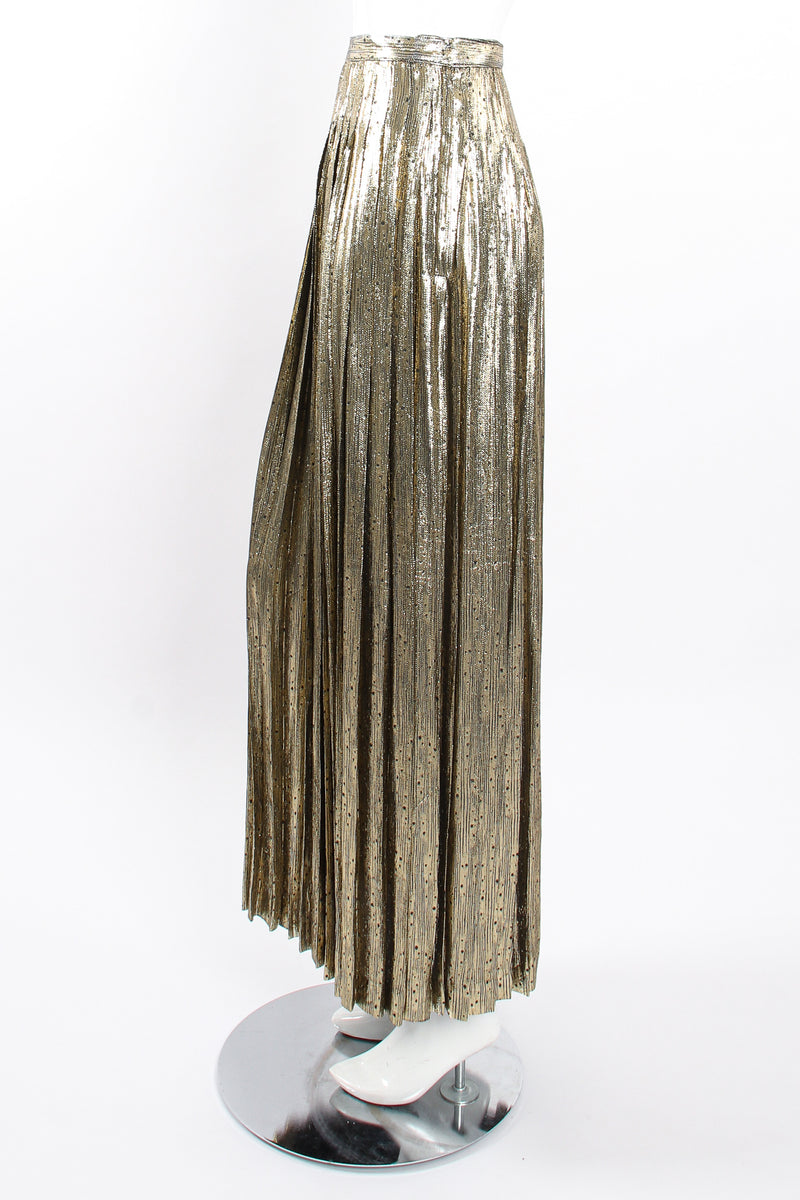 Gold lame pleated skirt best sale