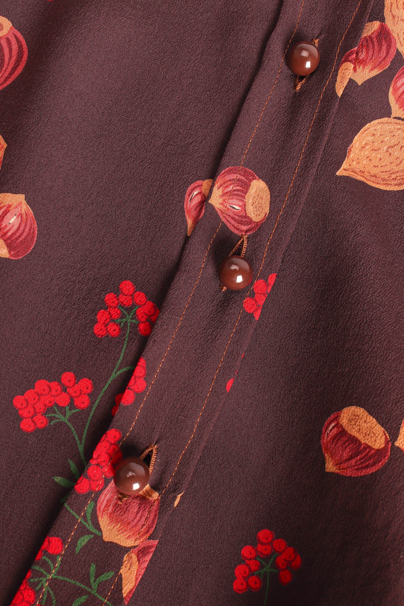 Vintage Valentino I.Magnin Chestnuts & Berries Top & Skirt Set buttons @ Recess LA