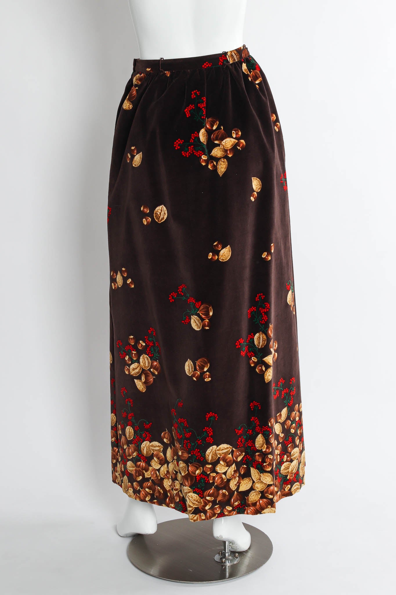 Vintage Valentino I.Magnin Chestnuts & Berries Top & Skirt Set mannequin back skirt  @ Recess LA