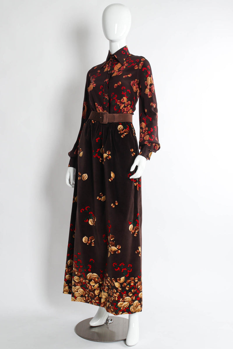 Vintage Valentino I.Magnin Chestnuts & Berries Top & Skirt Set mannequin side @ Recess LA