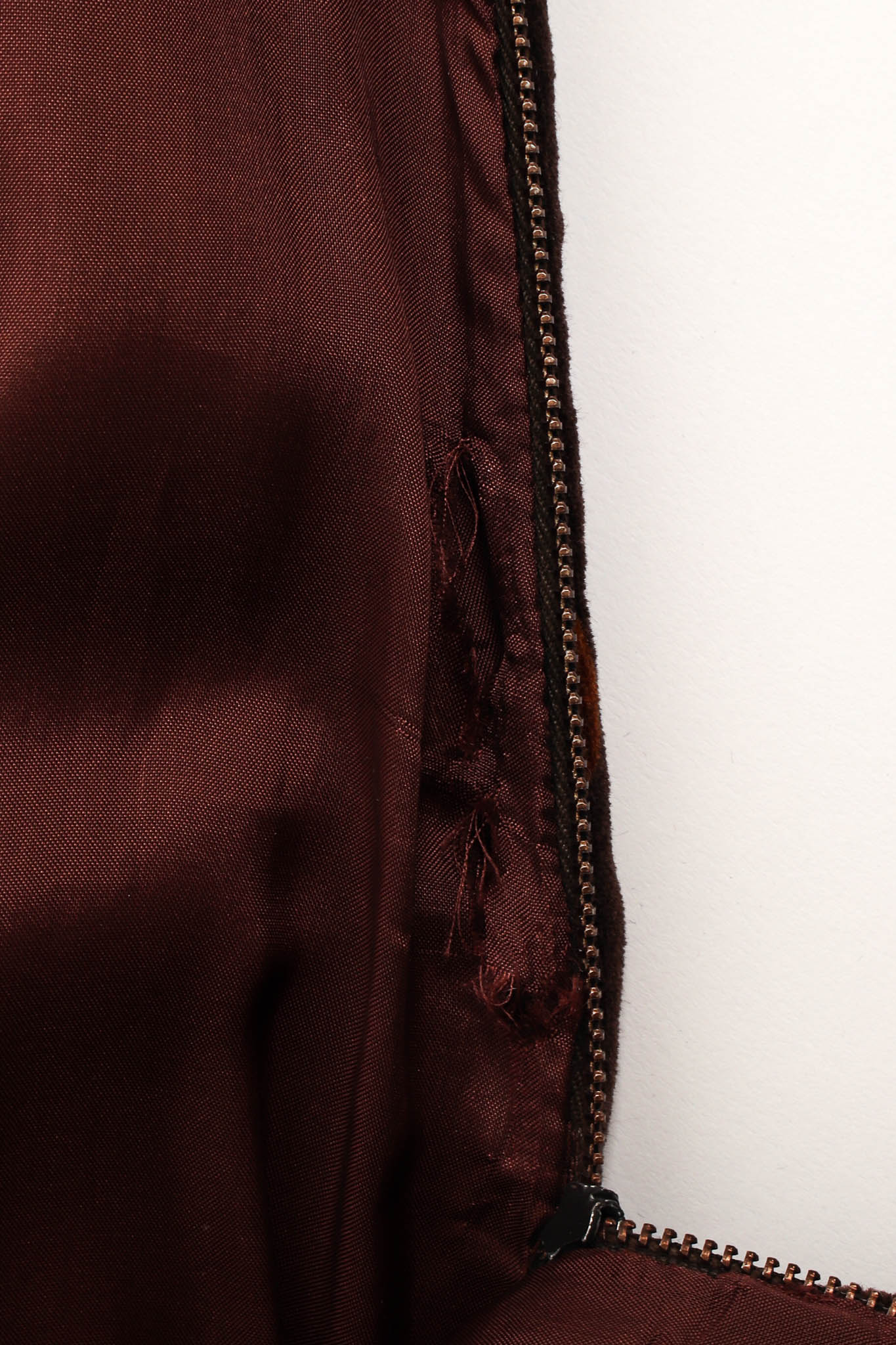 Vintage Valentino I.Magnin Chestnuts & Berries Top & Skirt Set skirt zipper liner tear @ Recess LA