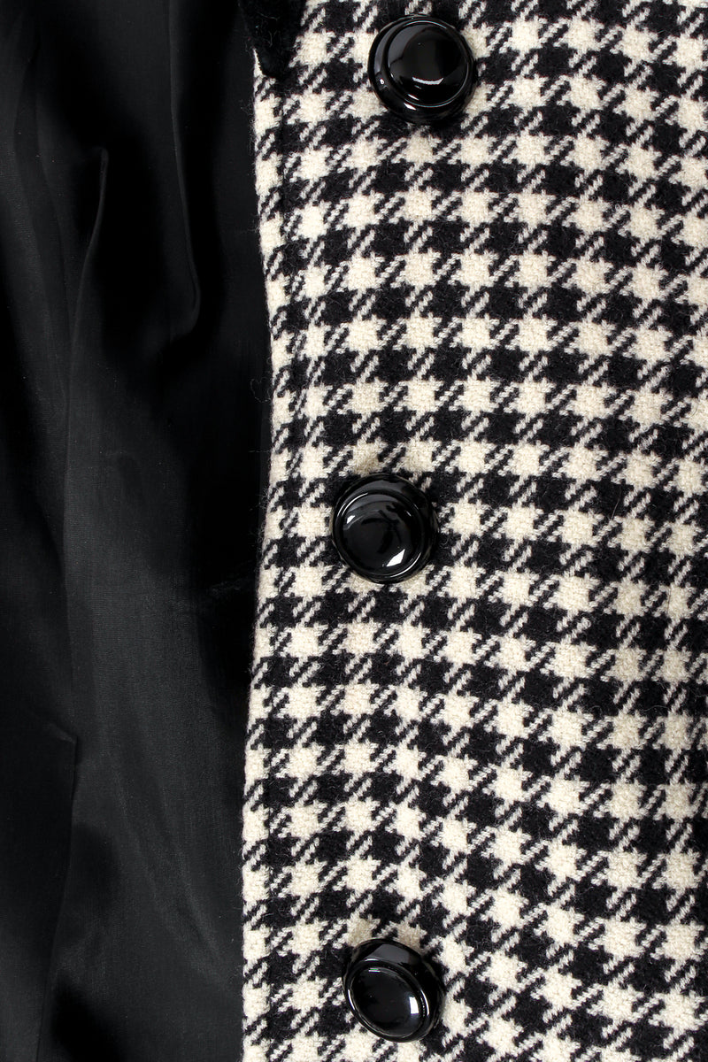 Vintage Valentino Double Lapel Houndstooth Coat buttons at Recess Los Angeles