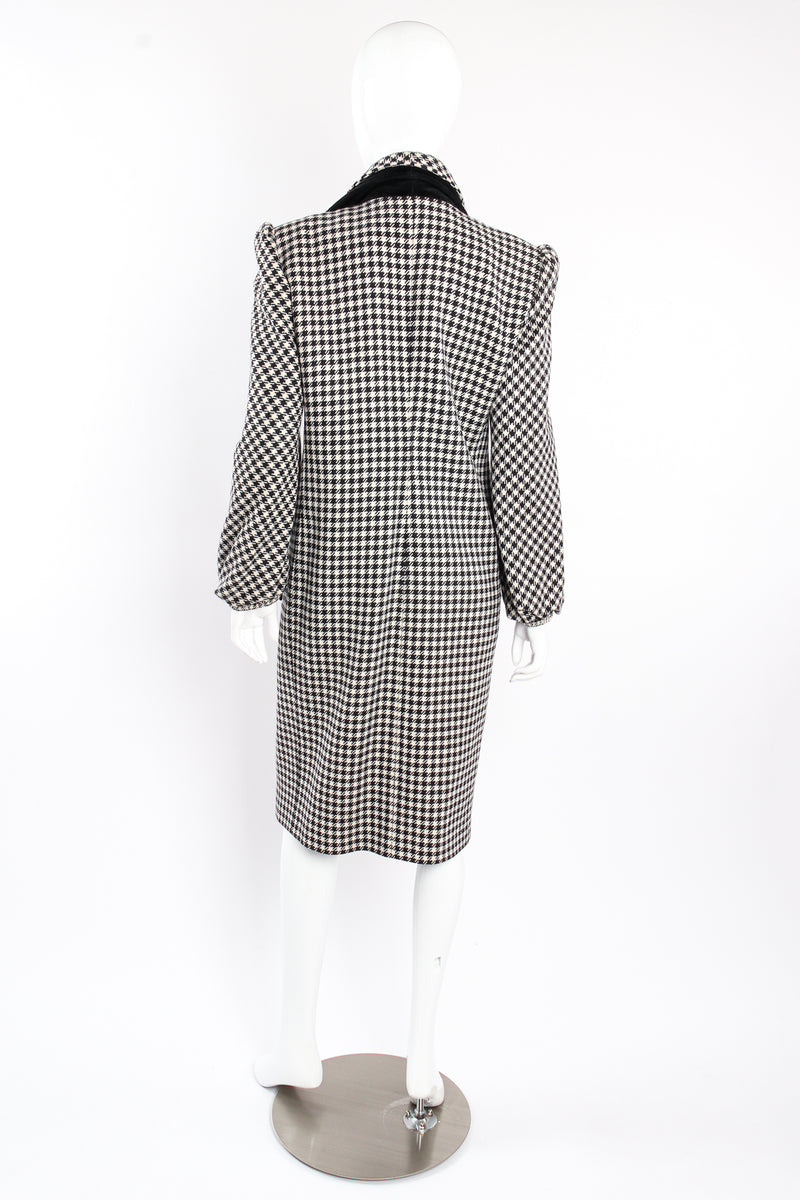 Vintage Valentino Double Lapel Houndstooth Coat on mannequin back at Recess Los Angeles