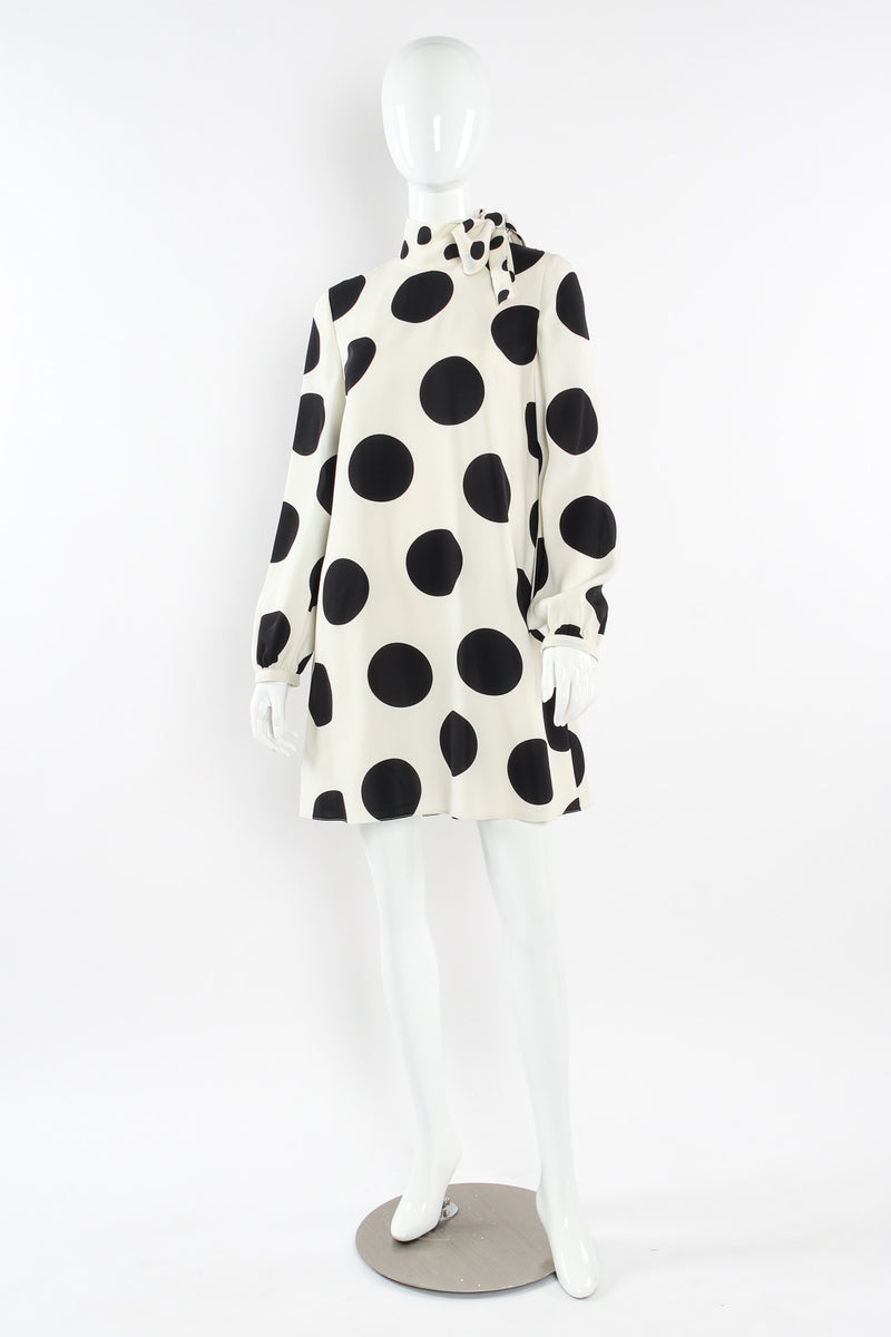 Valentino Large Polka Dot Silk Shift Dress mannequon front @ Recess LA