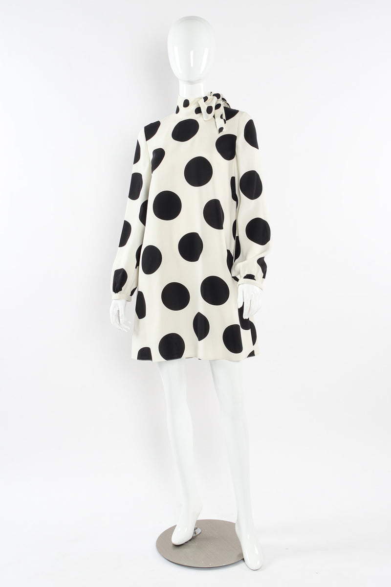 valentino silk shift dress Valentino Garavani Sequin Bow Long-Sleeve Silk Duchesse Mini Shift Dress