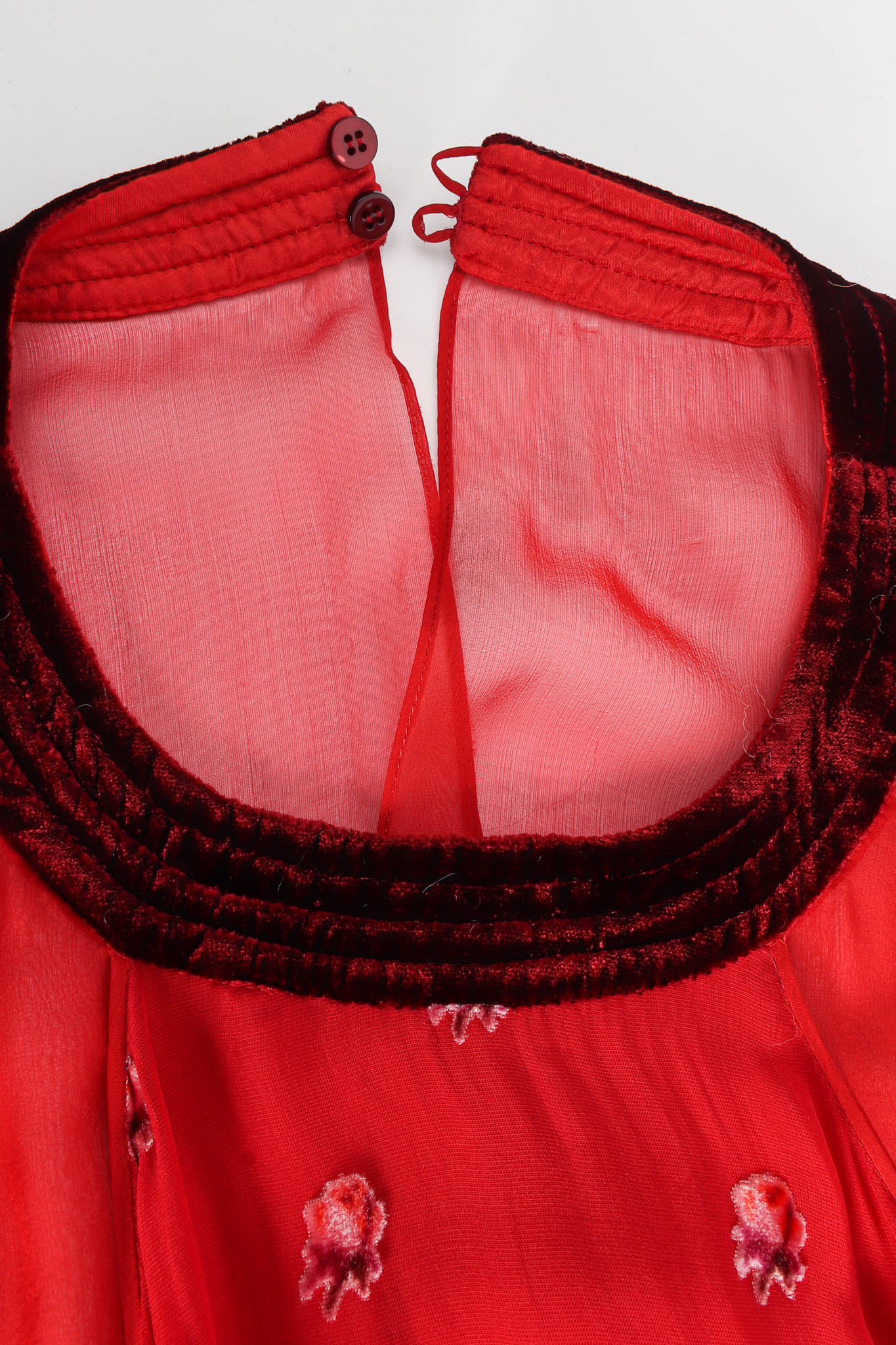 Valentino Rose Velvet Silk Panel Dress collar line @ Recess Los Angeles 