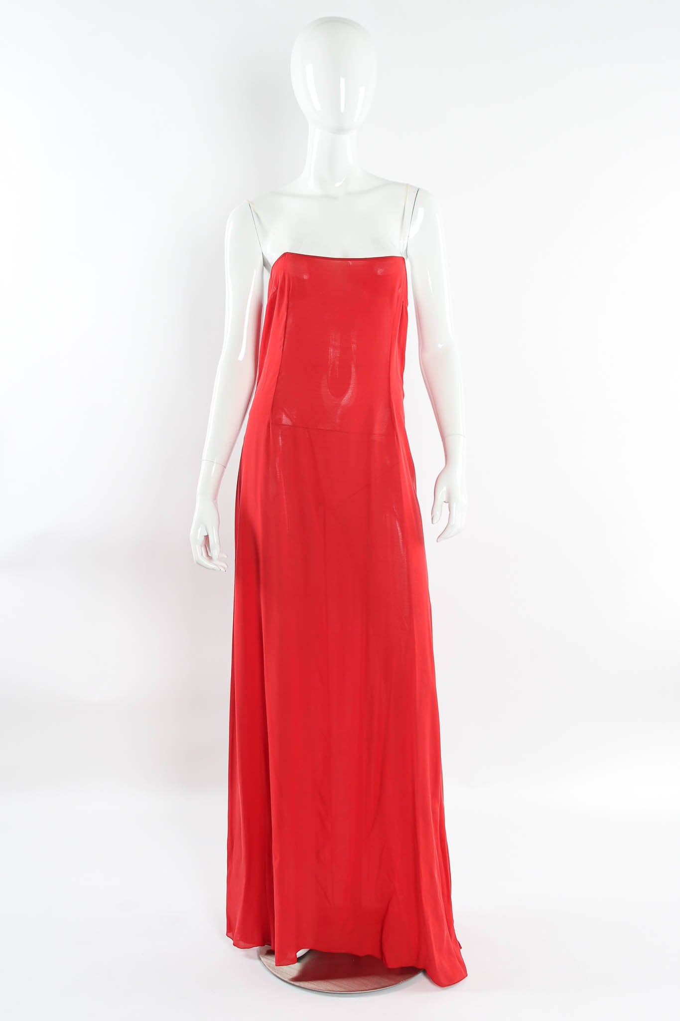 Valentino Rose Velvet Silk Panel Dress mannequin liner front @ Recess Los Angeles 