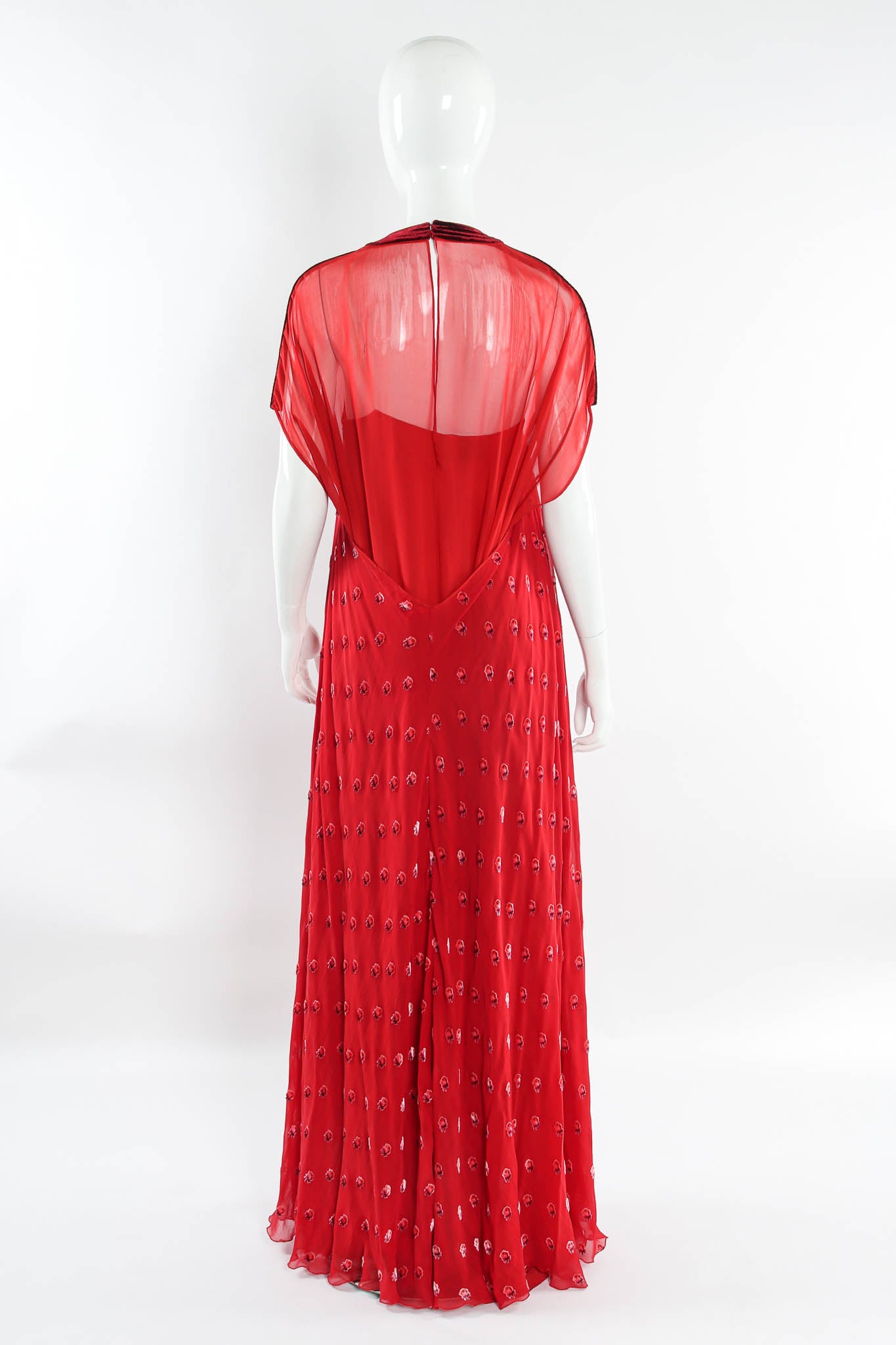 Valentino Rose Velvet Silk Panel Dress mannequin back @ Recess Los Angeles 