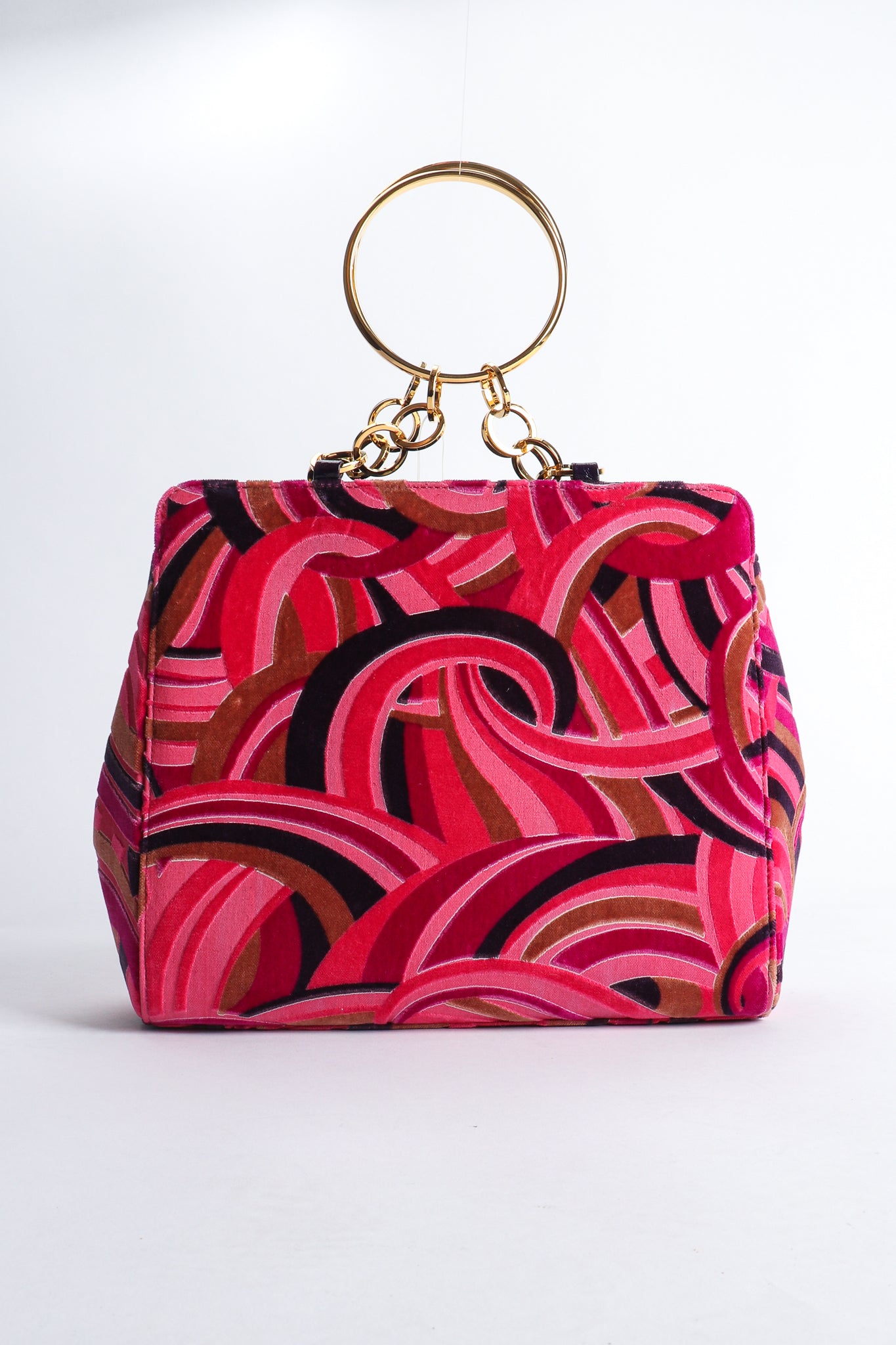 Vintage Gianni Versace Velvet Swirl O-Ring Bag Back at Recess Los Angeles