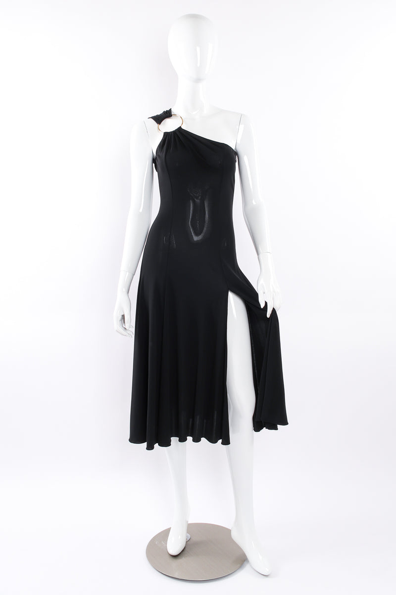Versace O-Ring Shoulder Dress mannequin front slit open @ Recess LA