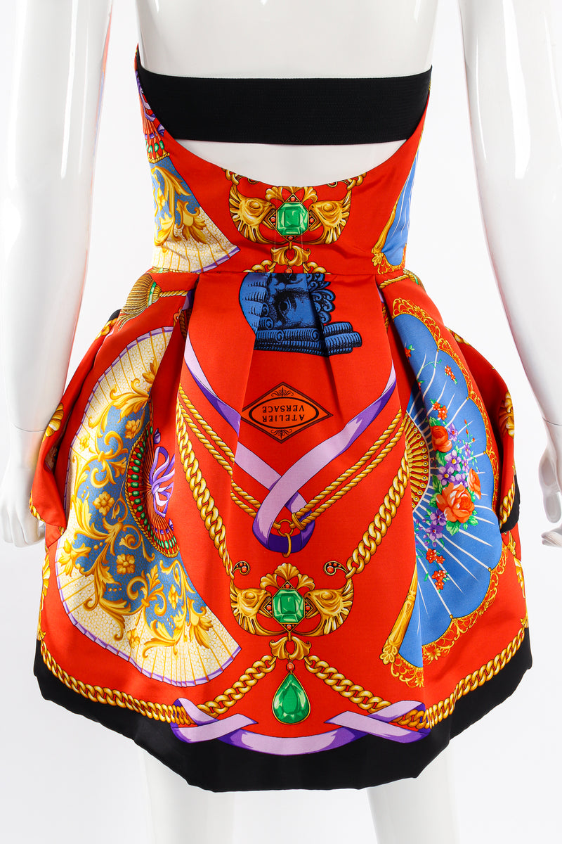 vintage gianni versace dress AW 1995 ICONIC Pink Velvet Ruched Amarcord Vintage Fashion Tonal pink and orange tropical palm print mini dress with mock neckline Discover 390 Gianni Versace dresses
