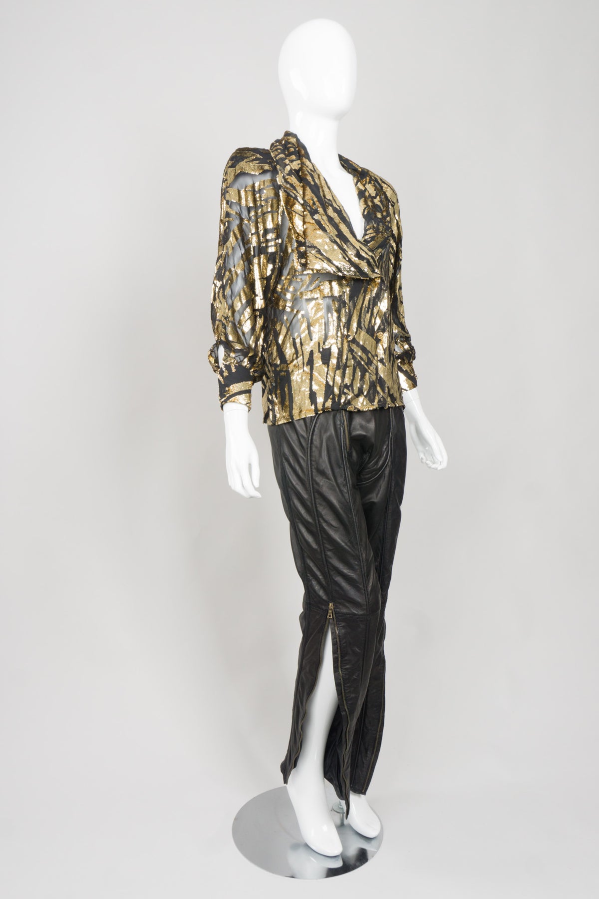 Gianni Versace Vintage Leather Moto Zipper Pant – Recess