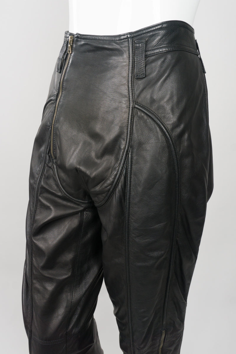 Gianni Versace Vintage Leather Moto Zipper Pant – Recess