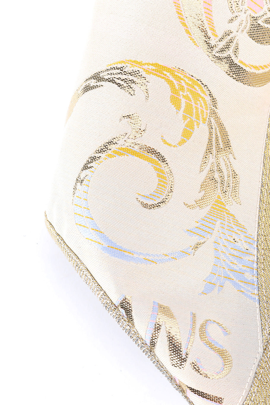 Structured gold lamé and venetian brocade design crop corset top by Versace fabric details @recessla