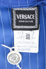 Vintage Versace Jeans Pinstripe Bodycon Zip Dress label and tag at Recess Los Angeles