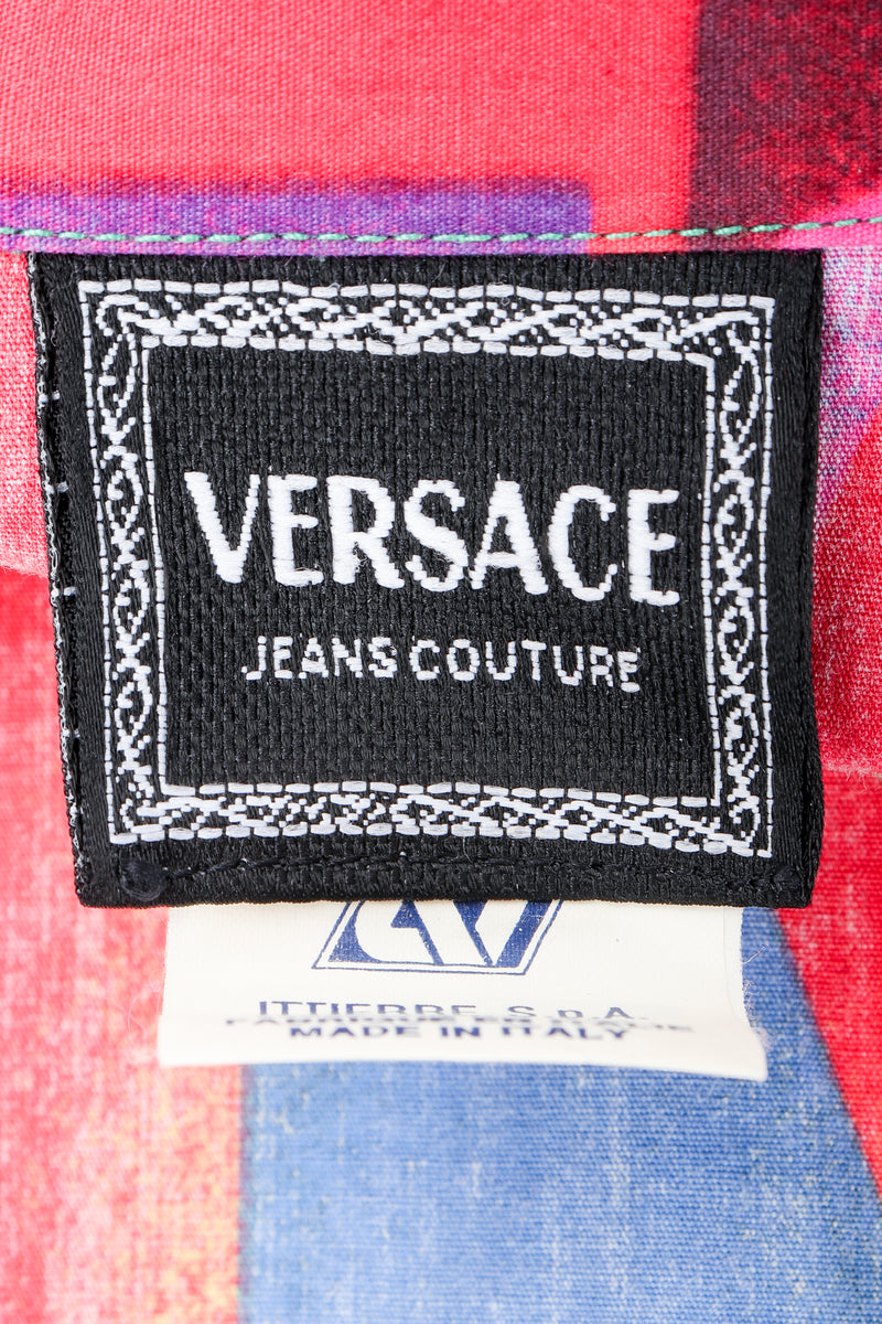 Vintage Versace Jeans Couture Robert Indiana Pop Art Love Shirt label at Recess