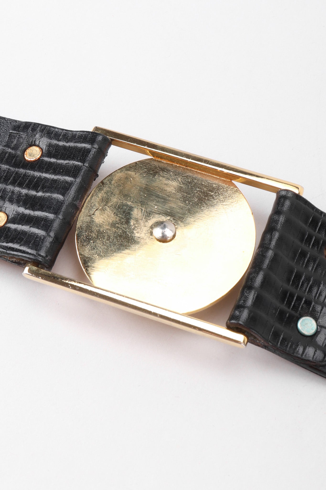 Recess Los Angeles Vintage Gianni Versace Mixed Metal Studded Leather Medusa Belt