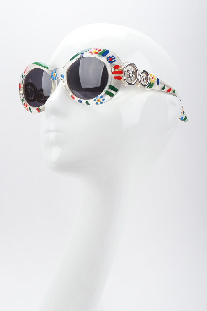 Recess Los Angeles Vintage Gianni Versace Handpainted Daisy MOD.418 COL.C1D Sunglasses