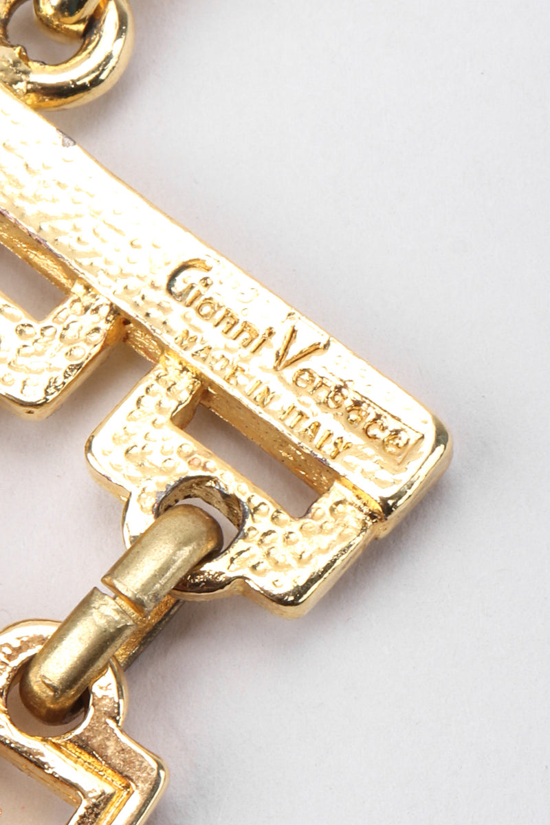 Recess Los Angeles Vintage Gianni Versace Gold Medusa Greek Key 4-Strand Choker Necklace
