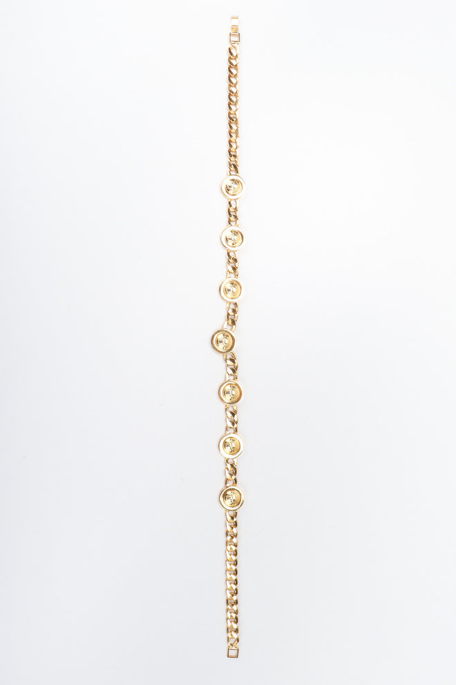 Recess Los Angeles Vintage Gianni Versace Medusa Gold Coin Collar Necklace