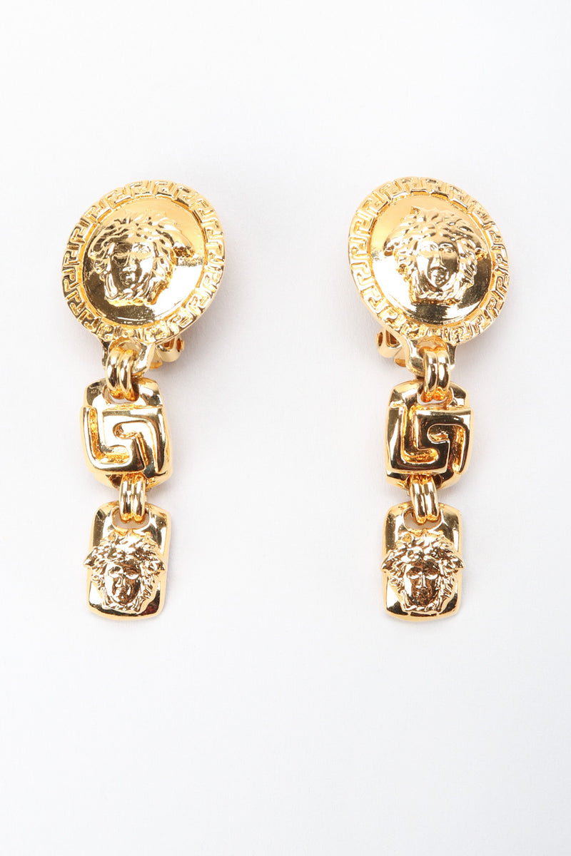 Vintage Gianni Versace Medusa Gold Coin Drop Earrings – Recess