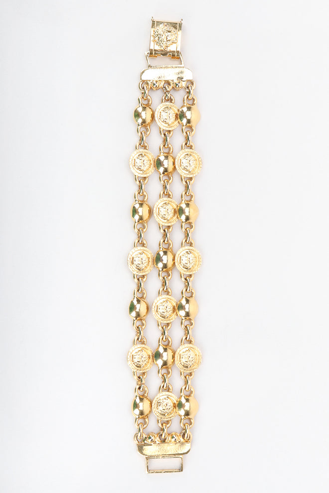 Recess Designer Consignment Vintage Gianni Versace Medusa 3-Strand Bracelet Los Angeles Resale Recycled