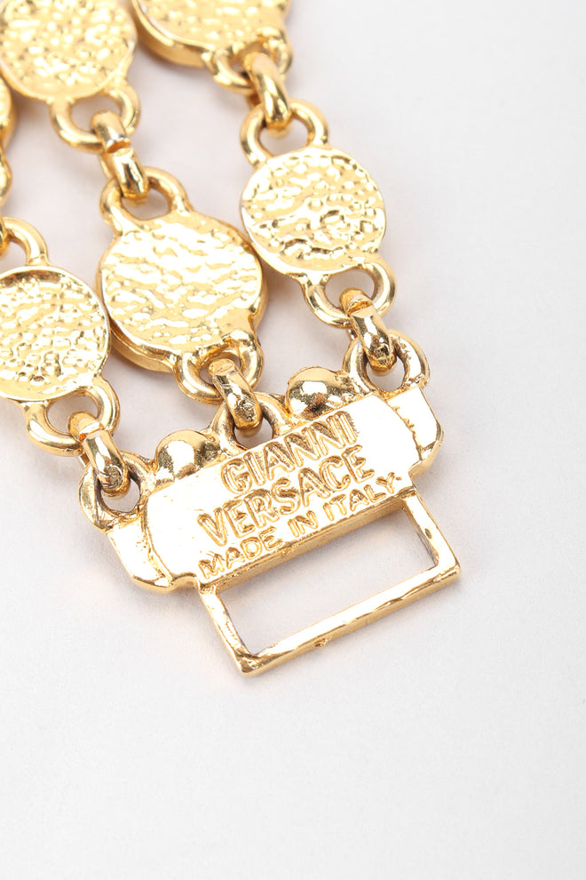 Recess Designer Consignment Vintage Gianni Versace Medusa 3-Strand Bracelet Los Angeles Resale Recycled