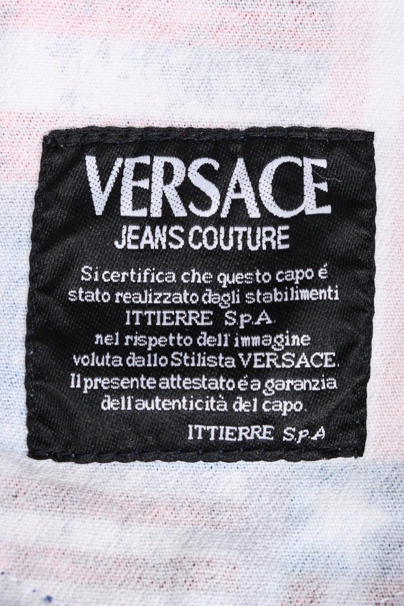 Recess Designer Consignment Vintage Versace Jeans Couture Union Jack Flag Print Jean Los Angeles Resale
