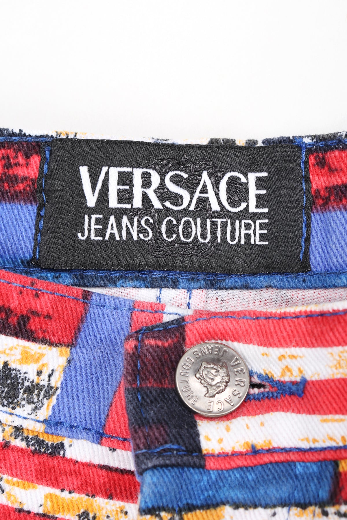 Vintage Versace Jeans Couture Union Jack Flag Print Jean