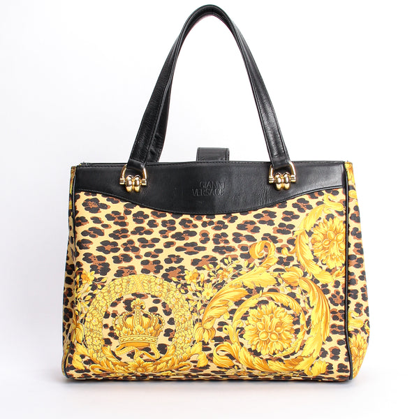 Vintage Gianni Versace Baroque Leopard Print Tote – Recess