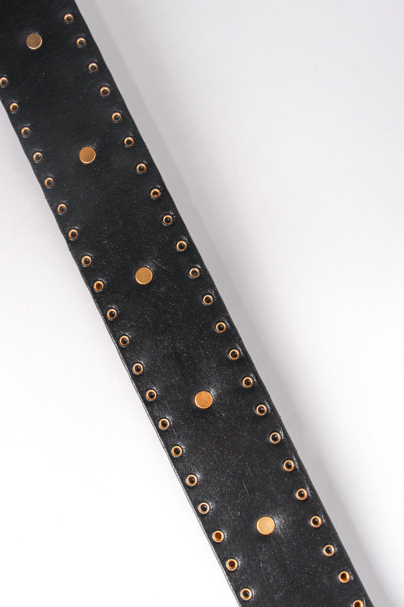 Vintage Versus Gianni Versace Lion Studded Leather Belt backside at Recess Los Angeles