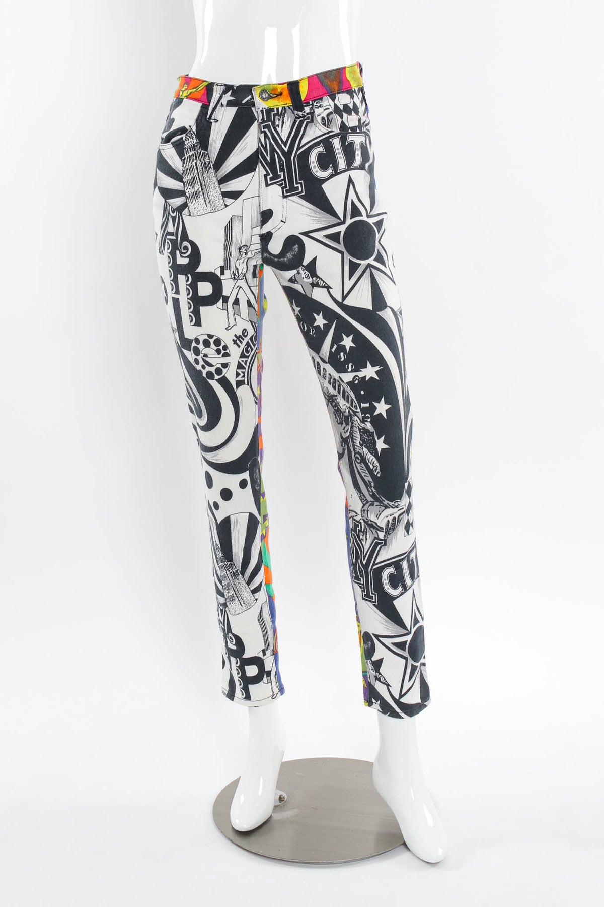 絵画 VERSACE JEANS COUTURE VINTAGE Versace Jeans Couture Baroque-Print Cropped Jeans – Vintage