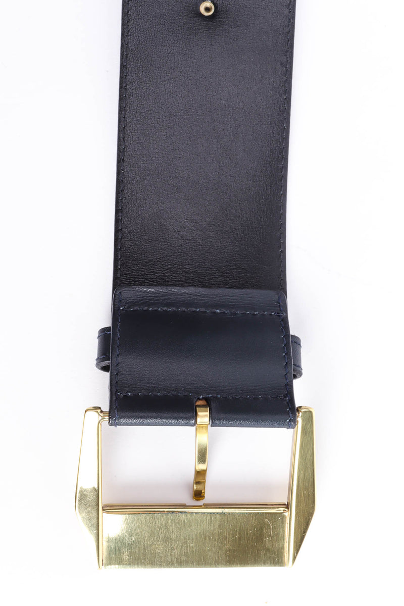 Vintage Gianni Versace Stud Plate Leather Belt back/reverse buckle @ Recess Los Angeles