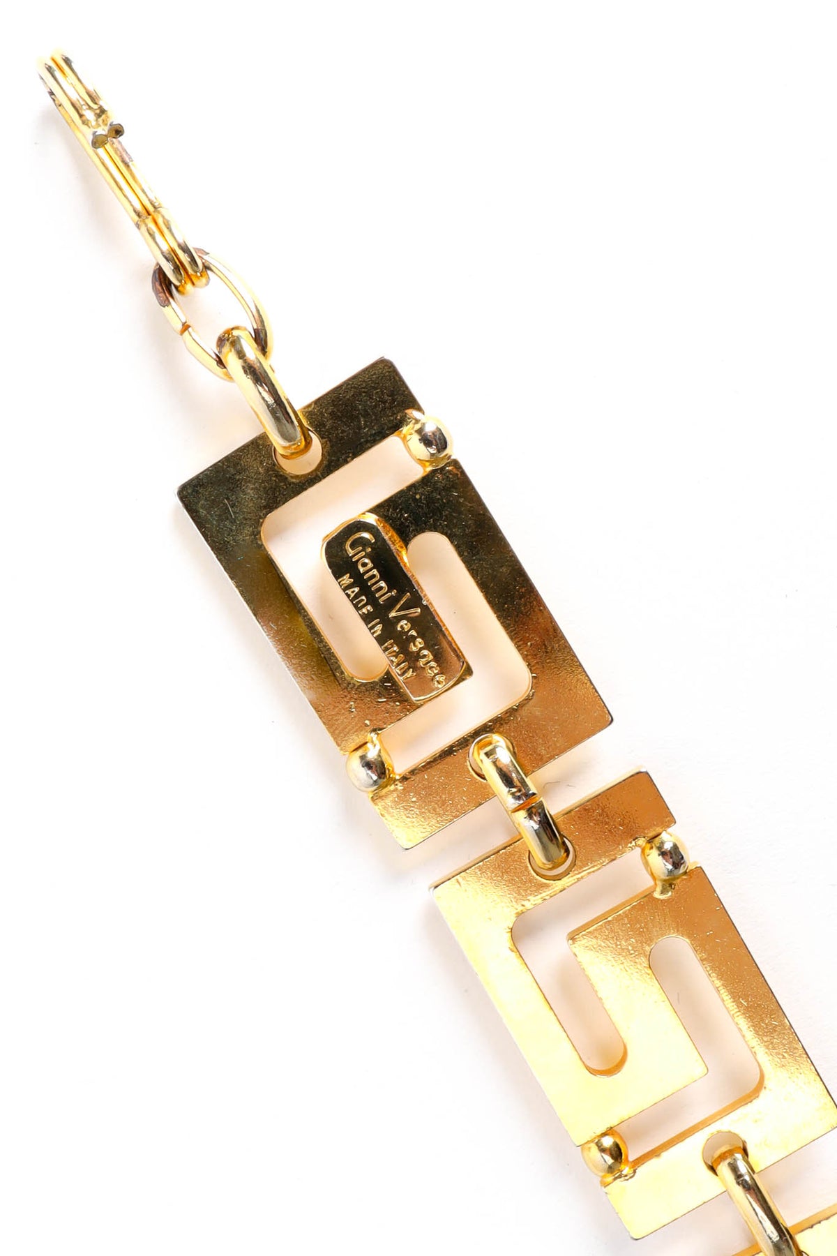 Vintage Gianni Versace Greek Key Metal Link Belt – Recess