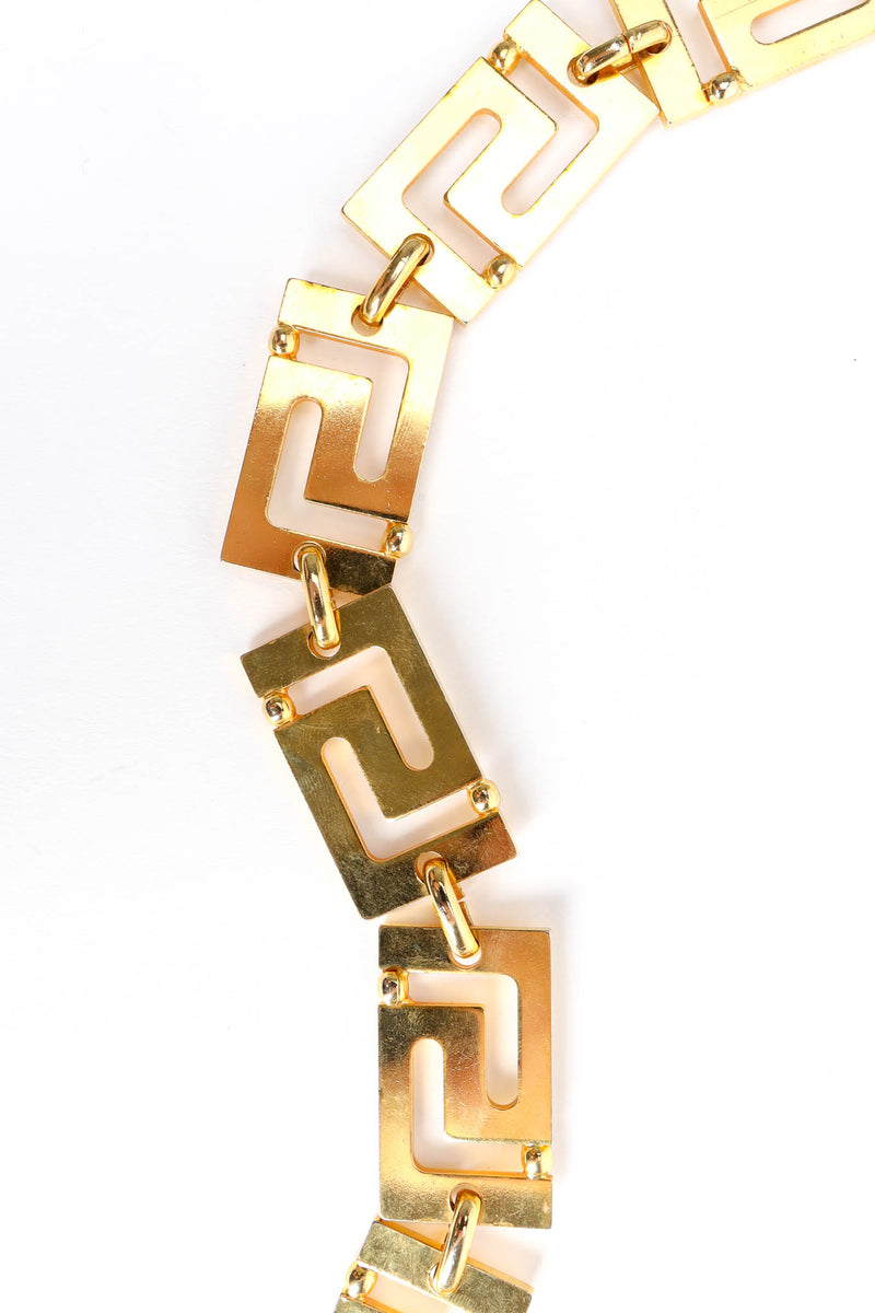 Vintage Gianni Versace Greek Key Metal Link Belt link details @ Recess Los Angeles