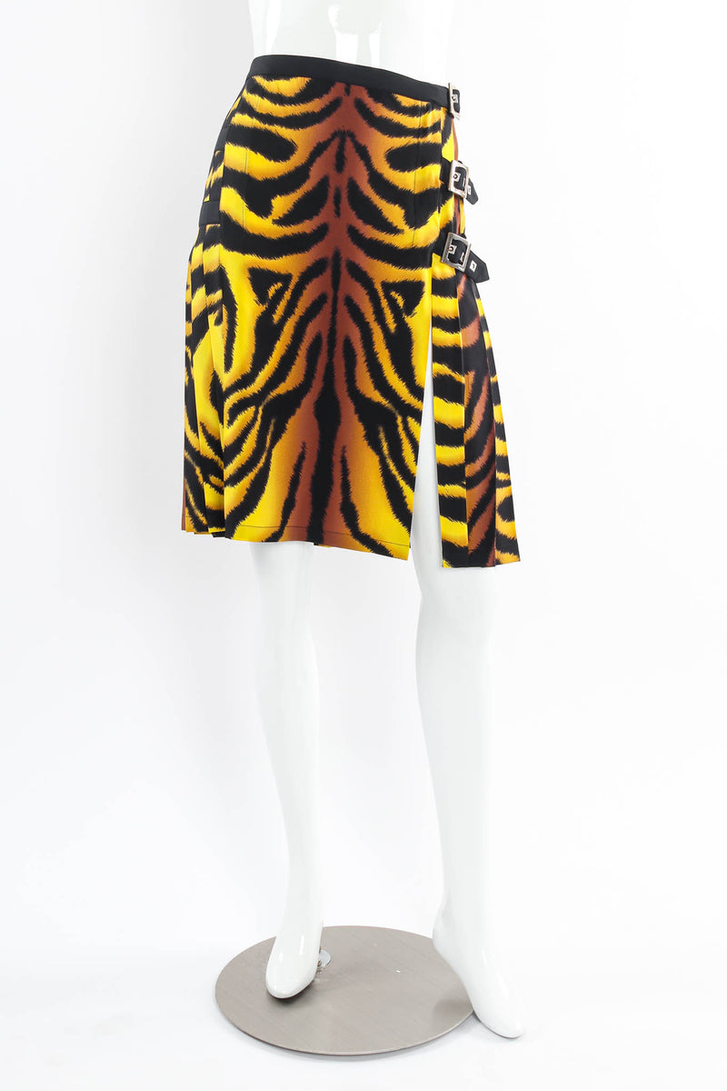 Vintage 2004 Versace Tiger Pleat Tennis Skirt mannequin front @ Recess Los Angeles