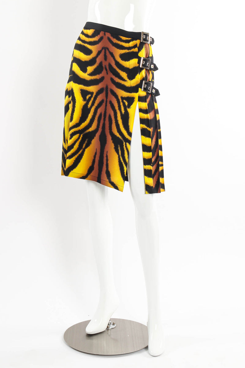 Vintage 2004 Versace Tiger Pleat Tennis Skirt mannequin angle @ Recess Los Angeles