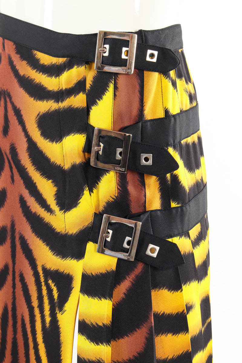 Vintage Versace Tiger Pleat Tennis Skirt adjustable buckles @ Recess Los Angeles