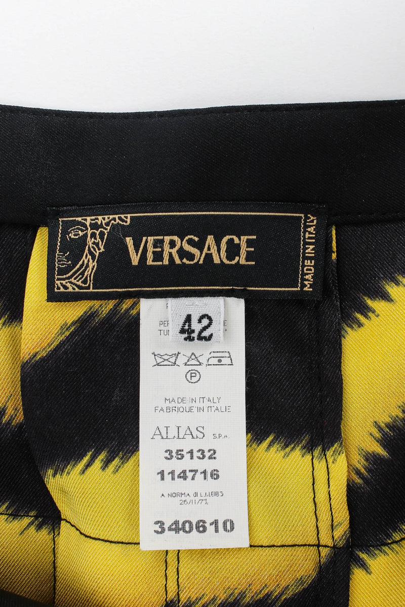 Vintage Versace Tiger Pleat Tennis Skirt tag @ Recess Los Angeles